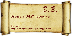 Dragan Bársonyka névjegykártya